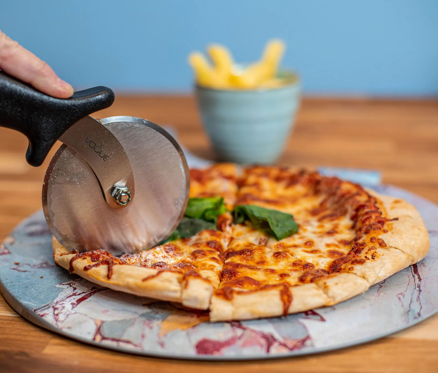 Freshly made pizza served at Erina's Kitchen