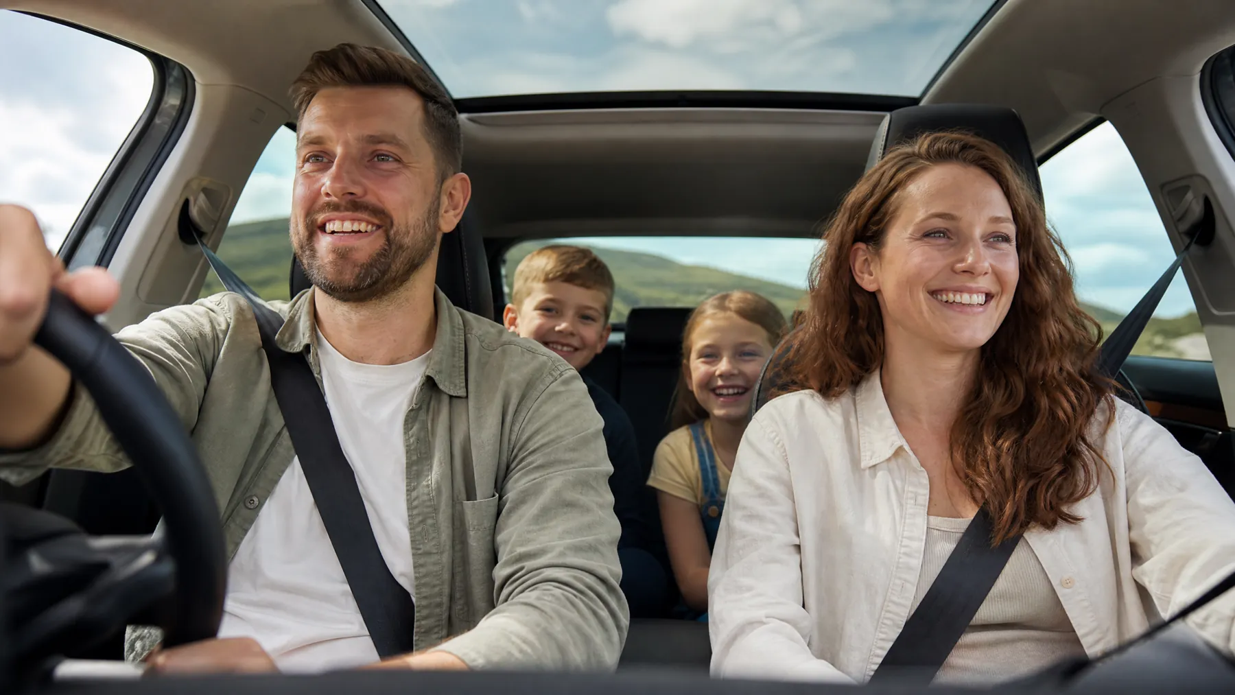 Family driving to soft play from Newton Mearns