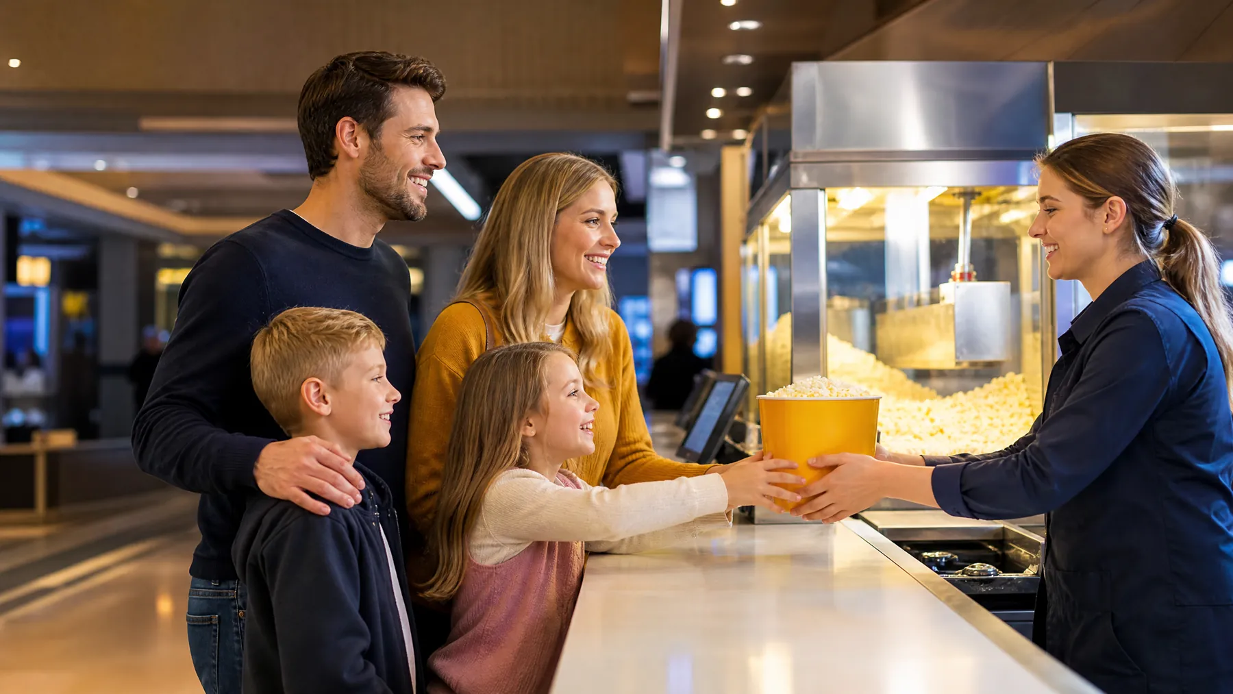 Family enjoying a cinema trip at Silverburn Shopping Centre Glasgow